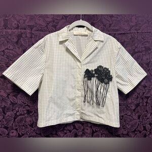 Tela Italian Designer Button Down with Appliqué